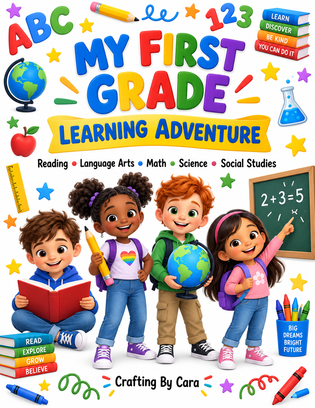 My First Grade Learning Adventure – 48-Activity Printable Workbook | Digital PDF