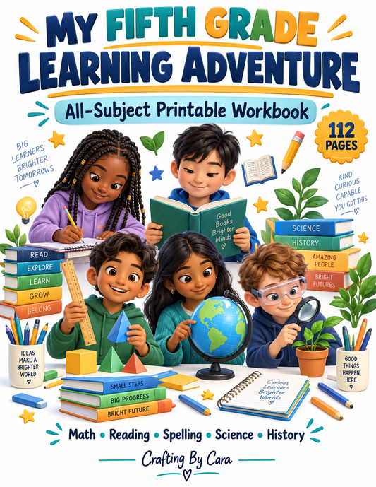 My Fifth Grade Learning Adventure | 112-Page Printable Workbook