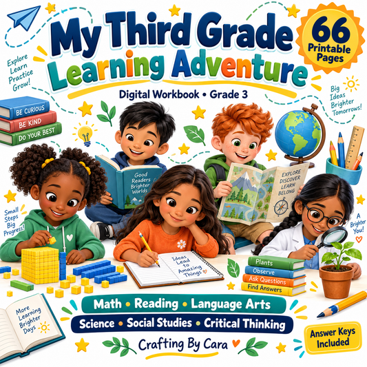 My Third Grade Learning Adventure — Printable Digital Workbook